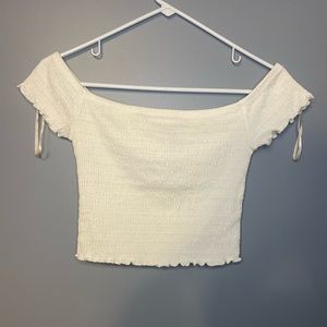 Forever 21 off the shoulder white crop top size M